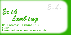 erik lambing business card